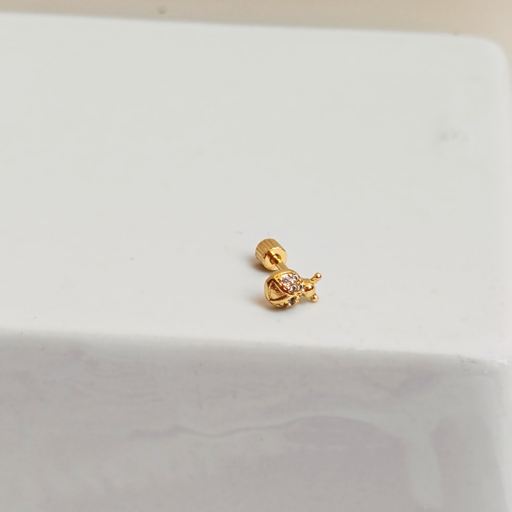 Pendiente Circonitas Mariquita Dorado (Rosca)