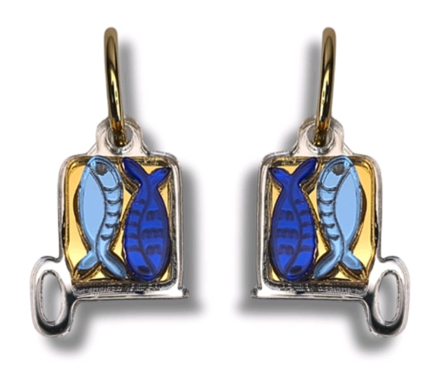 Pendientes Aros Lata Sardinas Metacrilato