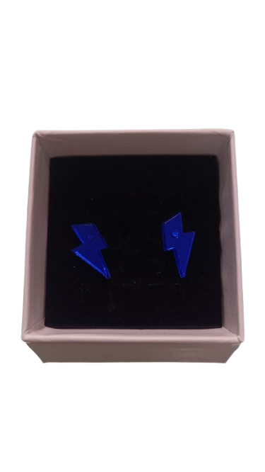 Pendientes Metacrilato Mini Rayo Azul