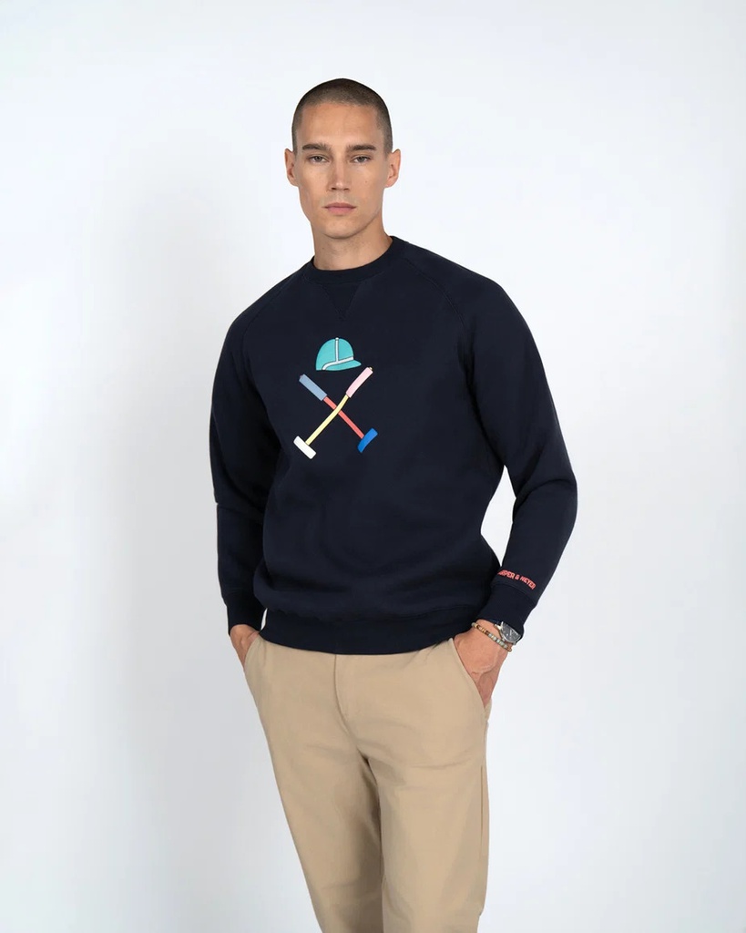 Sudadera Ranglan Vermont Dark Navy Blue - Harper &amp; Neyer