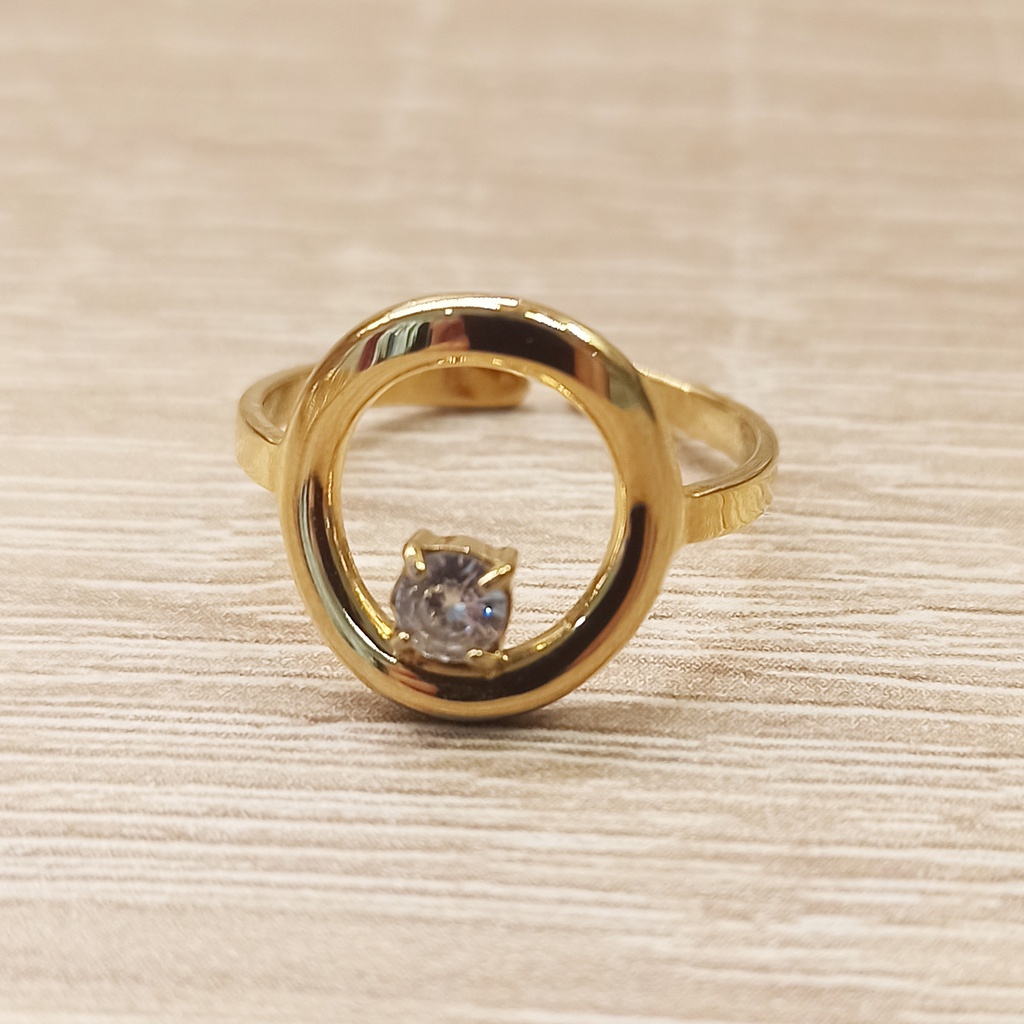 Anillo círculo circonita