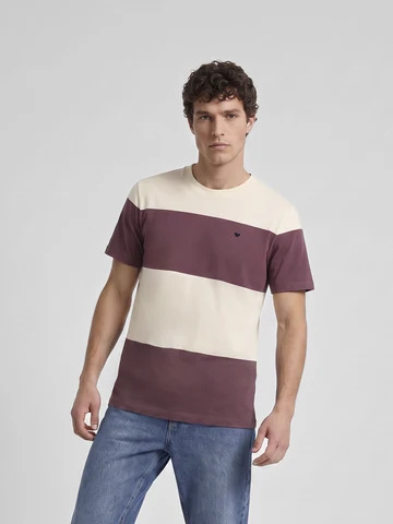 Camiseta Raya Ancha Burdeos - Silbon