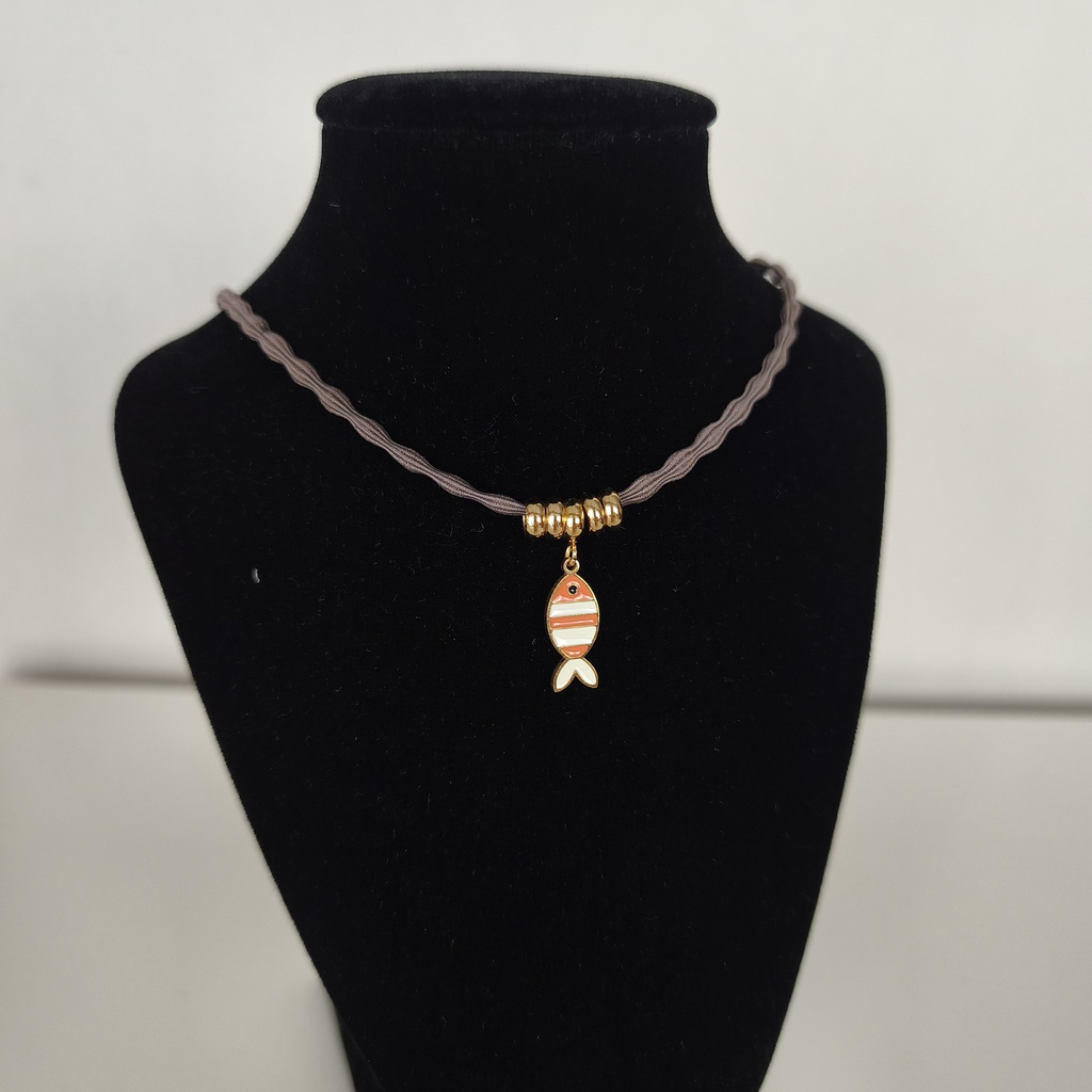 Collar Cordón Pez Naranja Dorado