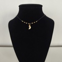 Collar Cuerda Macramé Negro Luna (Dorado)