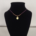 Collar Cuerda Macramé Bugavilla Medalla (Dorado)