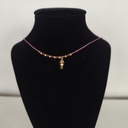 Collar Cuerda Macramé Buganvilla Raspa (Dorado)