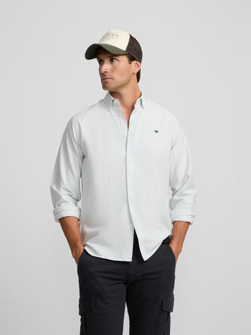 Camisa Sport Oxford Rayas Verde - Silbon