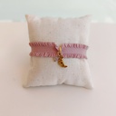 Pulsera Cinta Volante Rosa Croissant (Dorado)