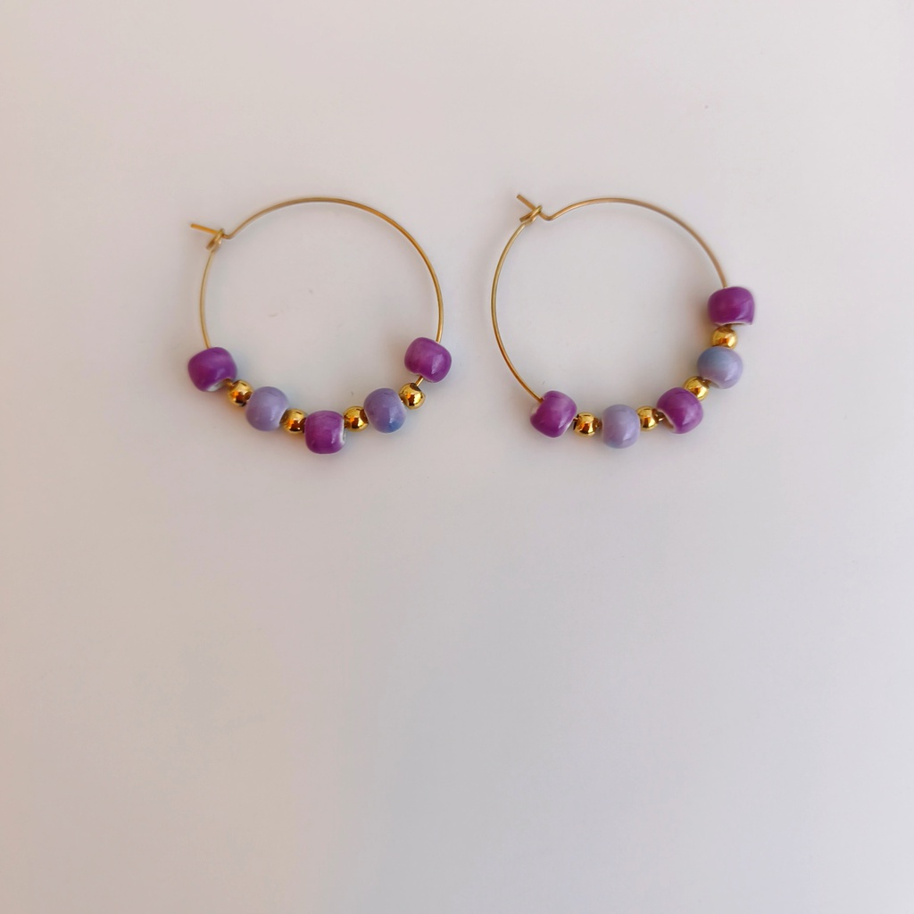 Pendientes Cerámica Blackberry (Dorado)