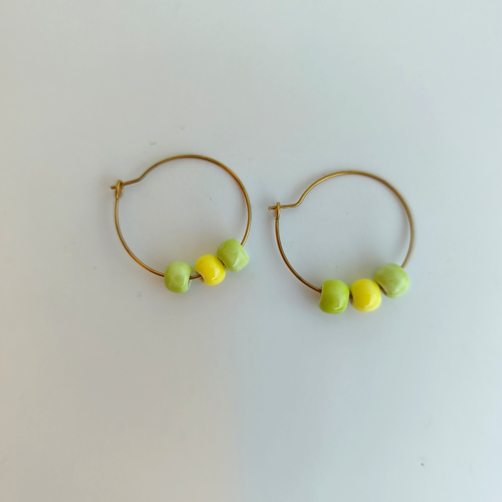 Pendientes Cerámica Pear (Dorado)