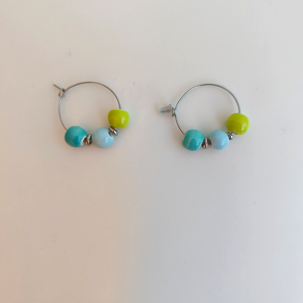 Pendientes Cerámica Formentera (Plateado)