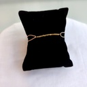 Pulsera Macramé Piedras Cream (Dorado)