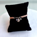 Pulsera Trenzada Beige Doble Charm Caracola (Plateado)