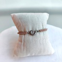 Pulsera Trenzada Beige Caracola (Plateado)