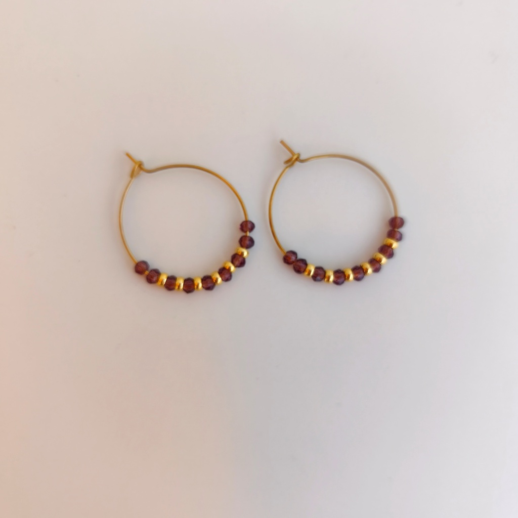 Aros Cuentas Buganvilla Combinadas (Dorado)