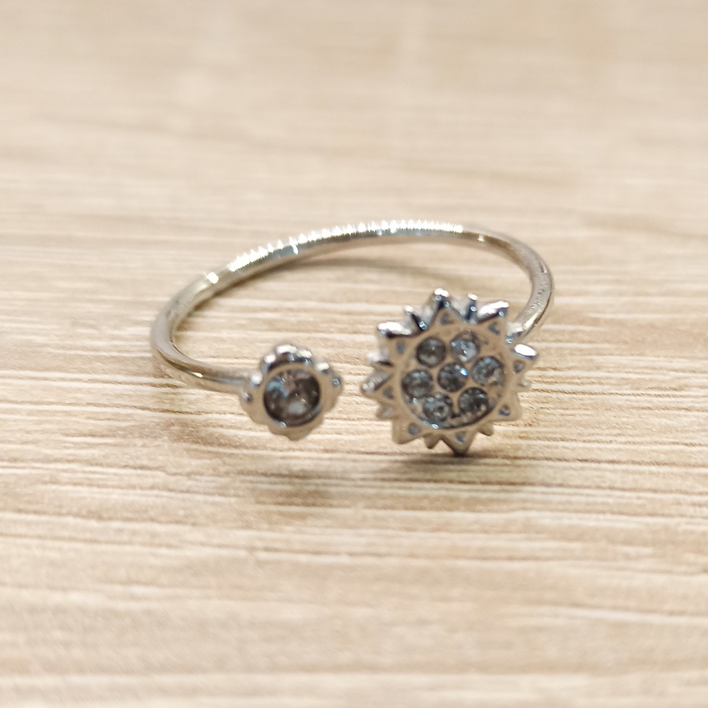 Anillo Double Sun plateado