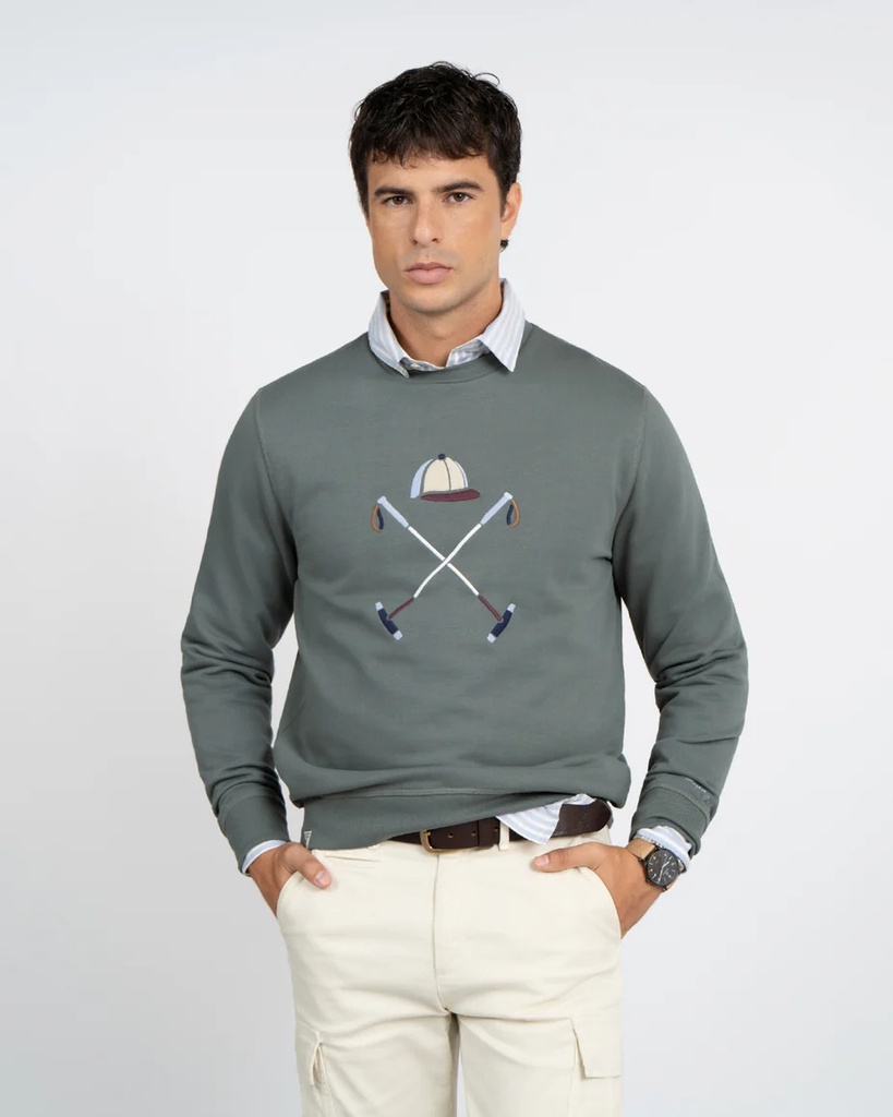 Sudadera Crew-Neck Heritage Green Mosswood -  Harper &amp; Neyer