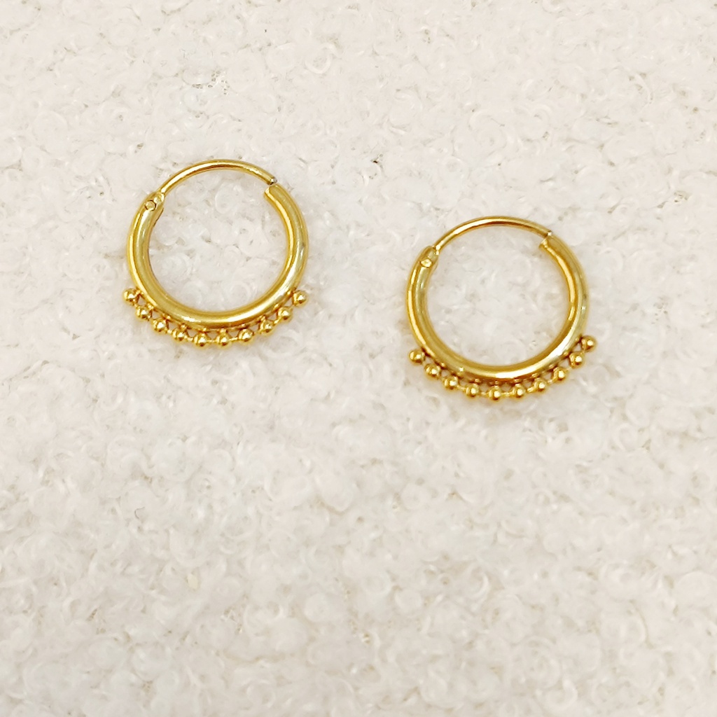 Aros Basic Bolitas Bajas Dorado