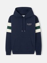 Sudadera Capucha Relaxed Franjas Azul Marino - Silbon