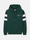 Sudadera Capucha Relaxed Franjas Verde Oscuro - Silbon