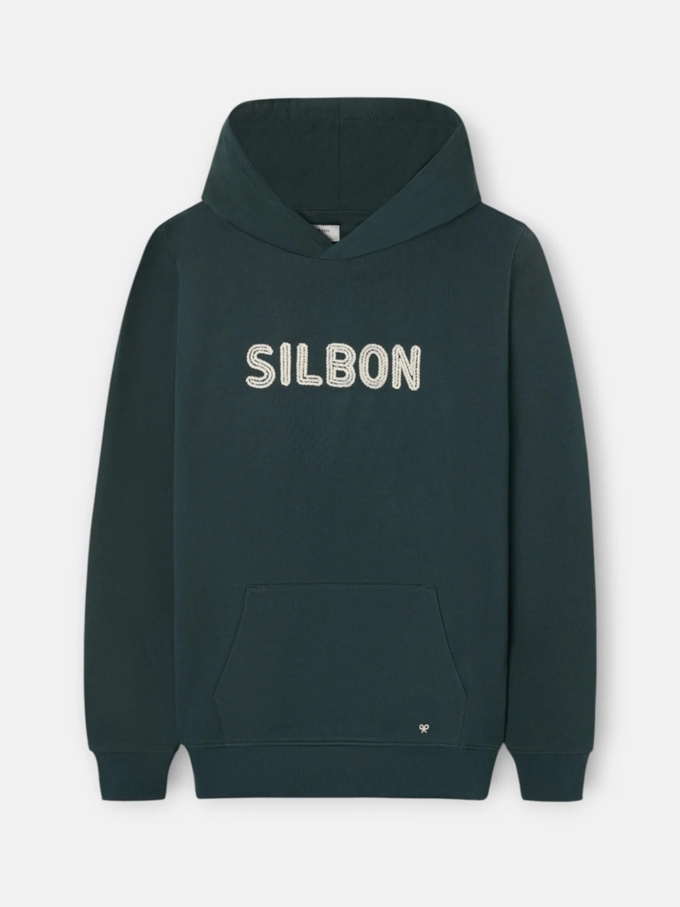 Sudadera Capucha Cuerda Verde Oscuro - Silbon