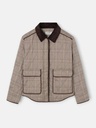 Parka Corta Acolchada Cuadros Marrones - Silbon