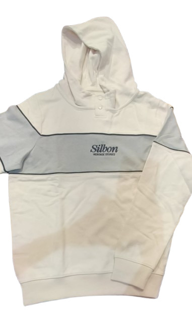 Sudadera Capucha Bloque Snaps Crema - Silbon