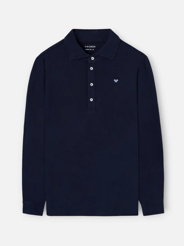 Polo Manga Larga Azul Marino - Silbon