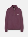 Sudadera Relaxed Fit Media Cremallera Burdeos - Silbon
