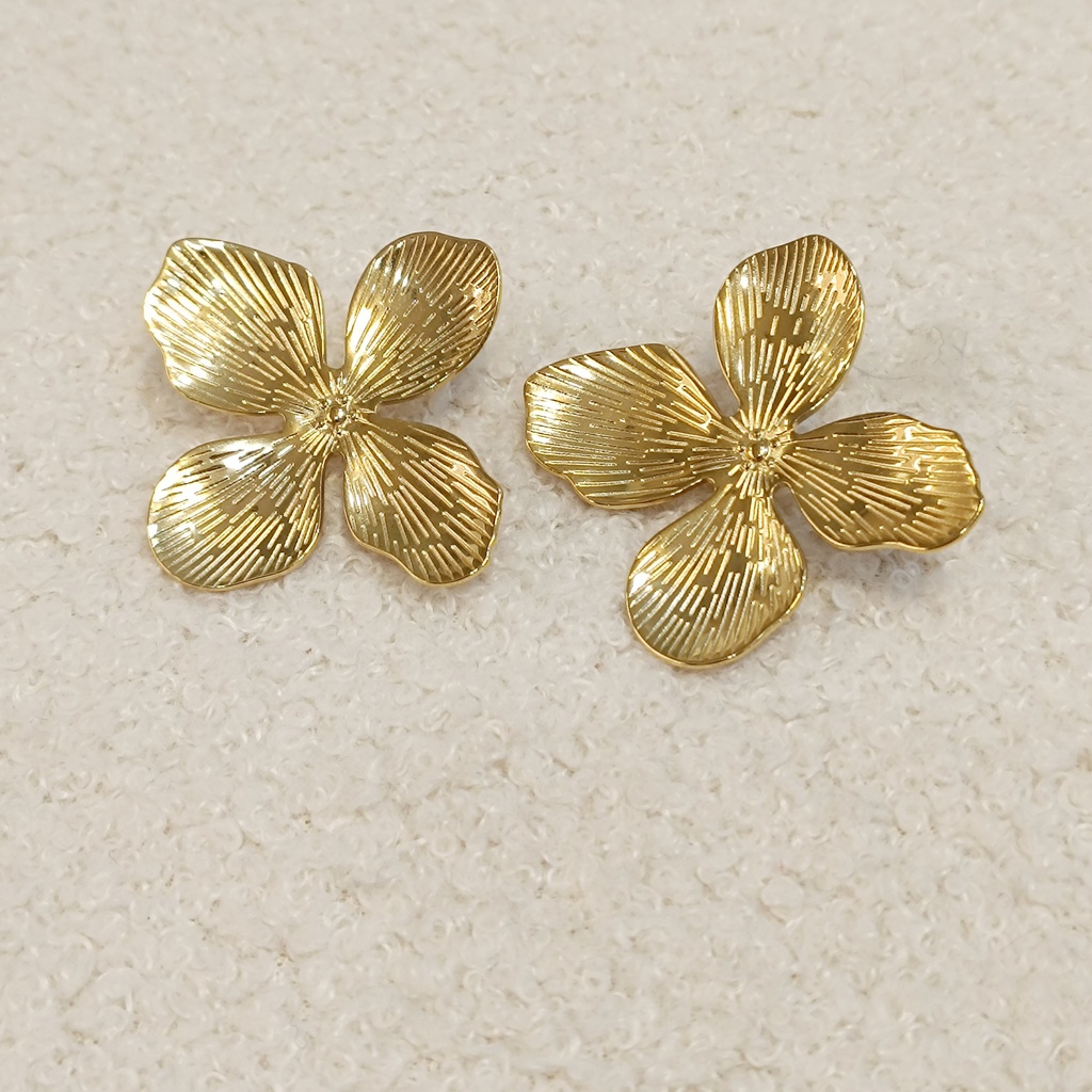 Pendientes Flor Maxi Relieves Dorado