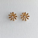 Pendientes Sun Flower Circon Dorado