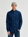 Camisa Regrick Dark Blue Denim Shirt - Selected