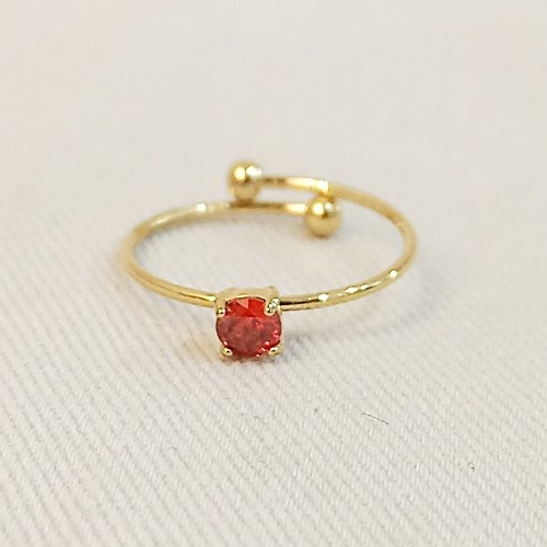 Anillo solitario rojo