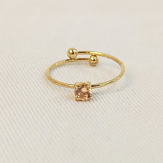 Anillo solitario champagne