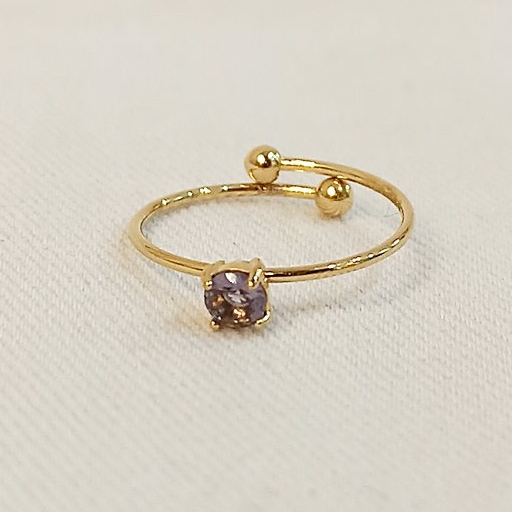 Anillo solitario malva