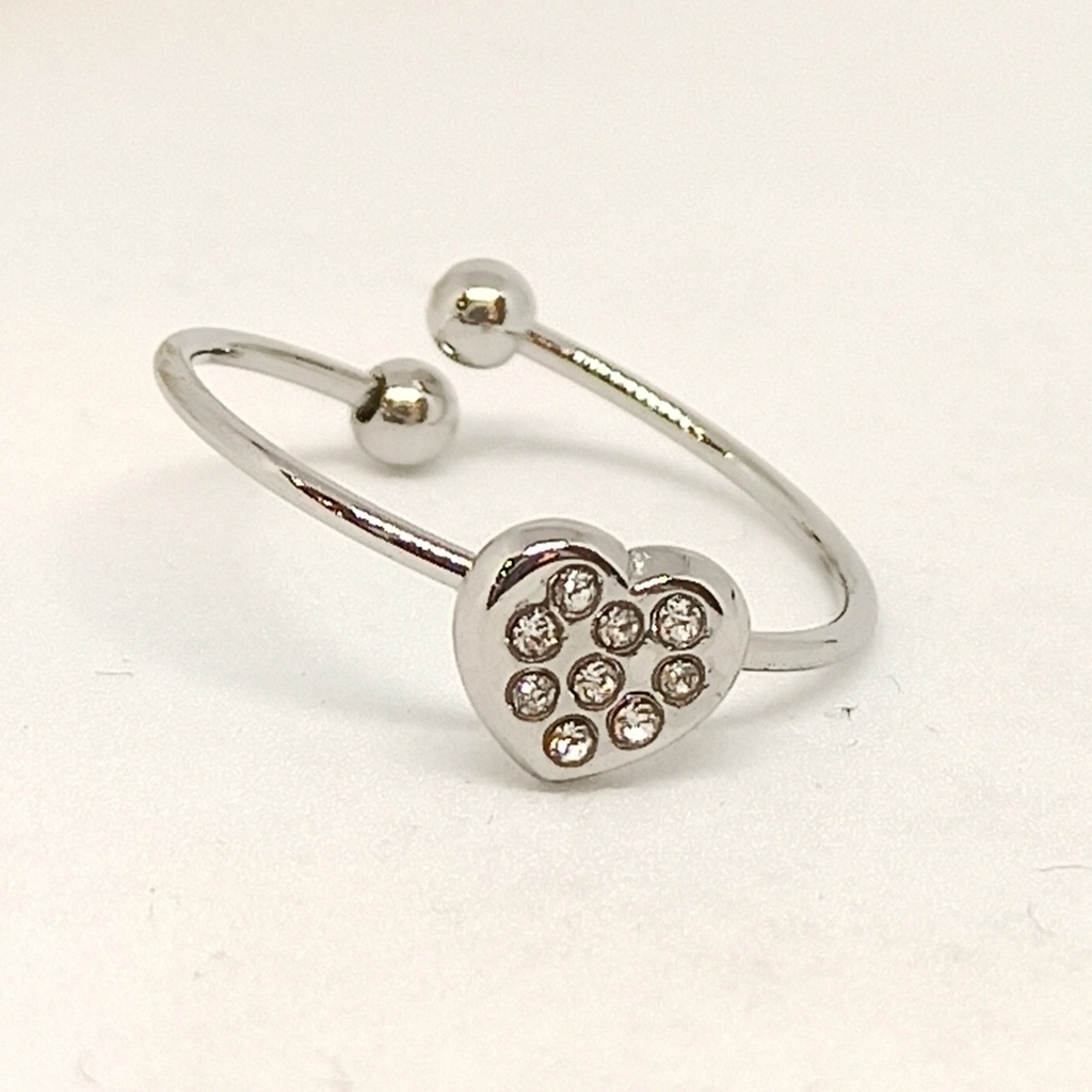 Anillo corazón brillo
