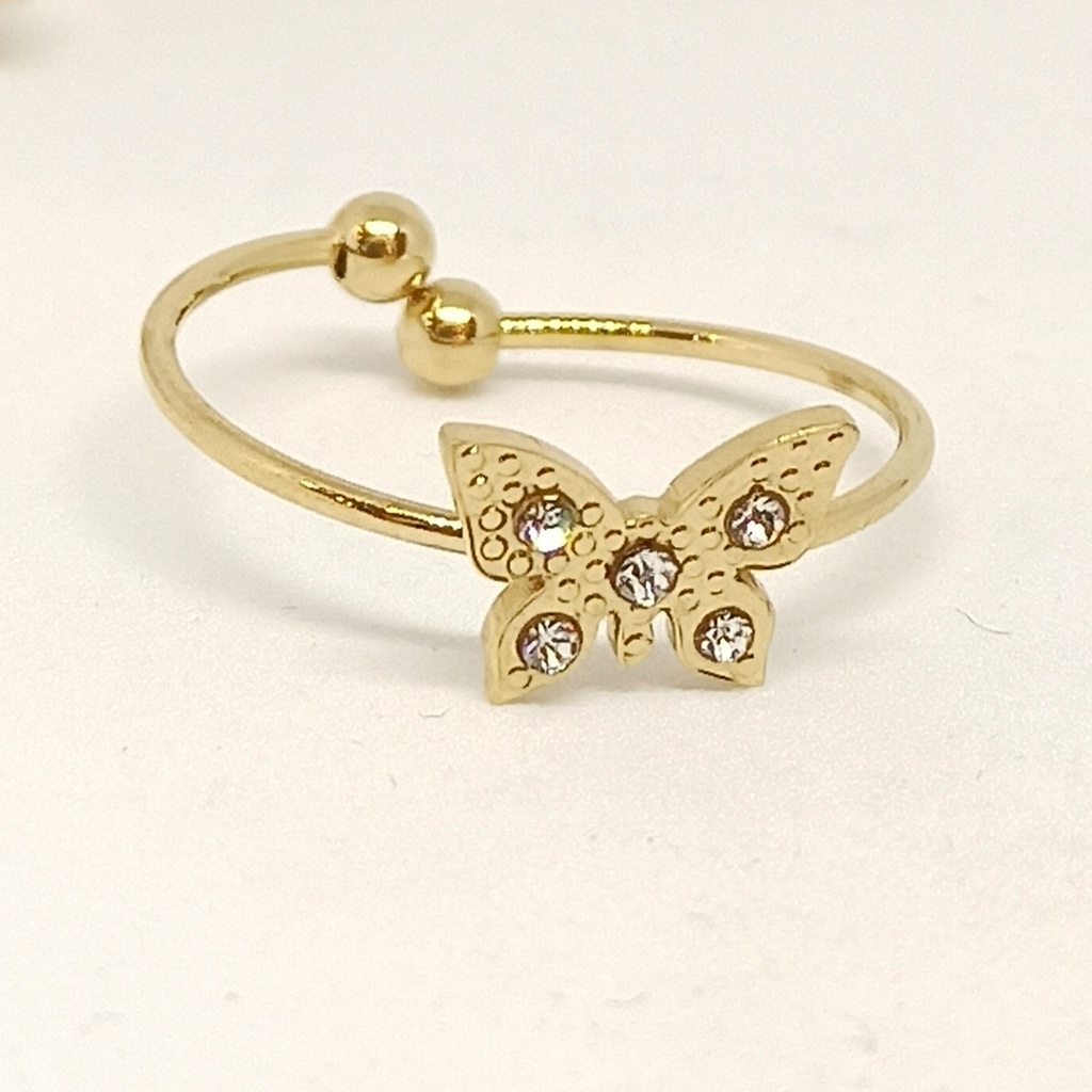 Anillo mariposa brillo