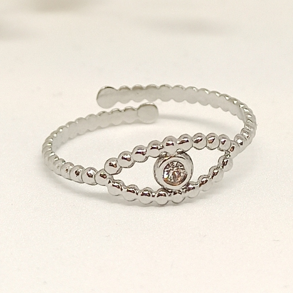 Anillo ojo brillo plateado