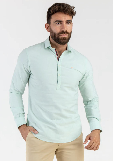 Camisa Polera Oxford Turquesa Menta - Williot