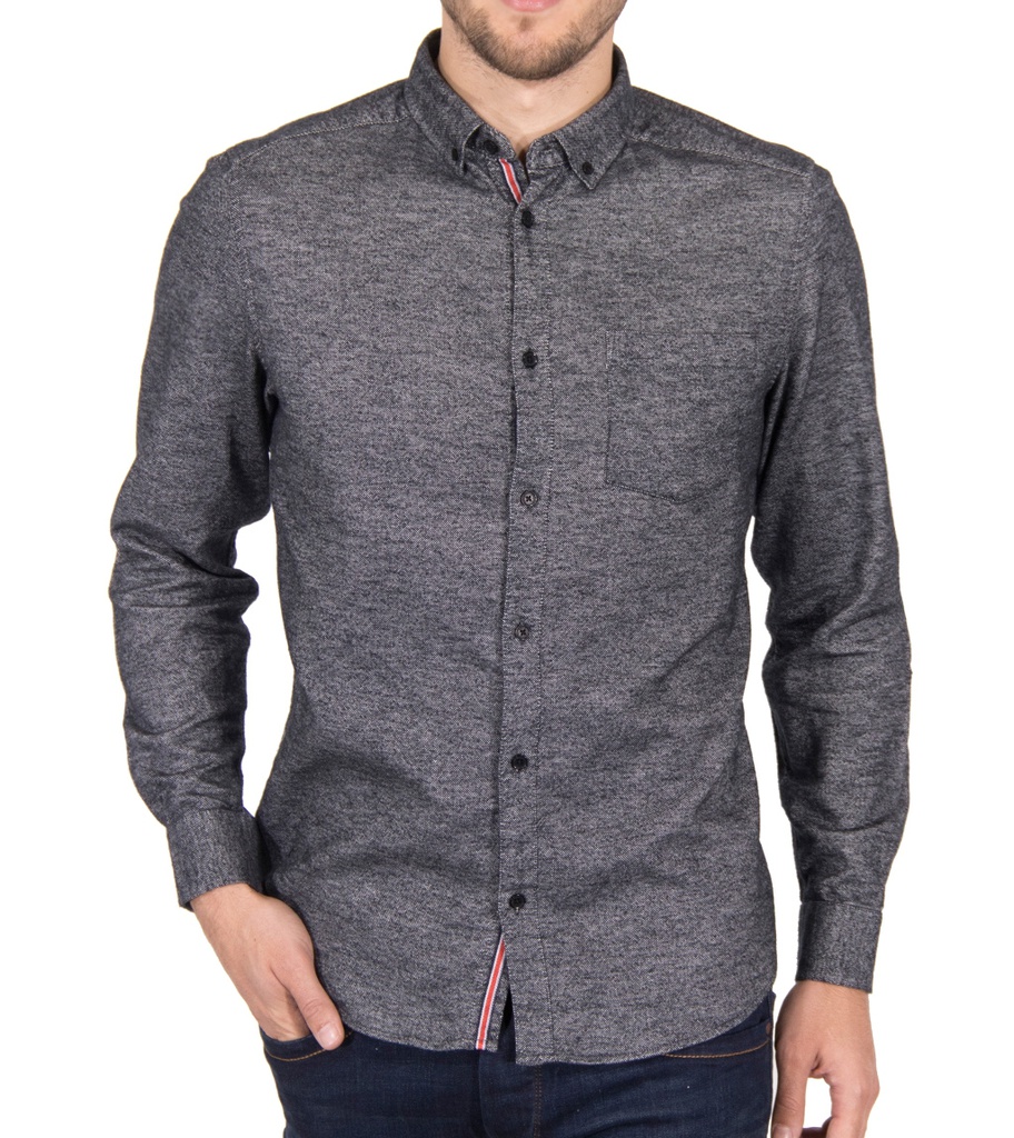 Camisa Arvid LS BD Brushed Dark Grey - !Solid Denmark