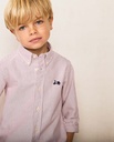 Camisa Niño Raya Lino Algodón Salmón - Scotta