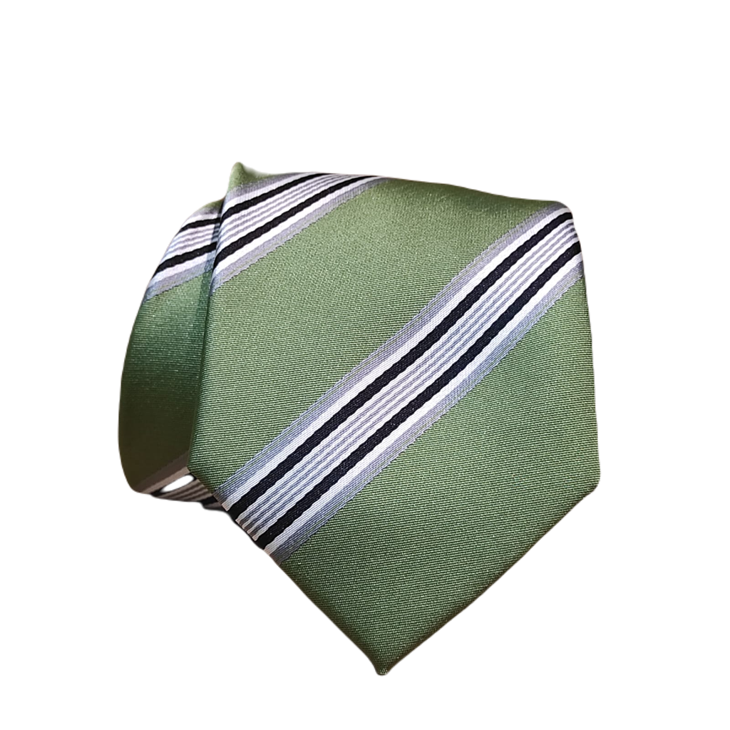 Corbata verde con franjas diagonales