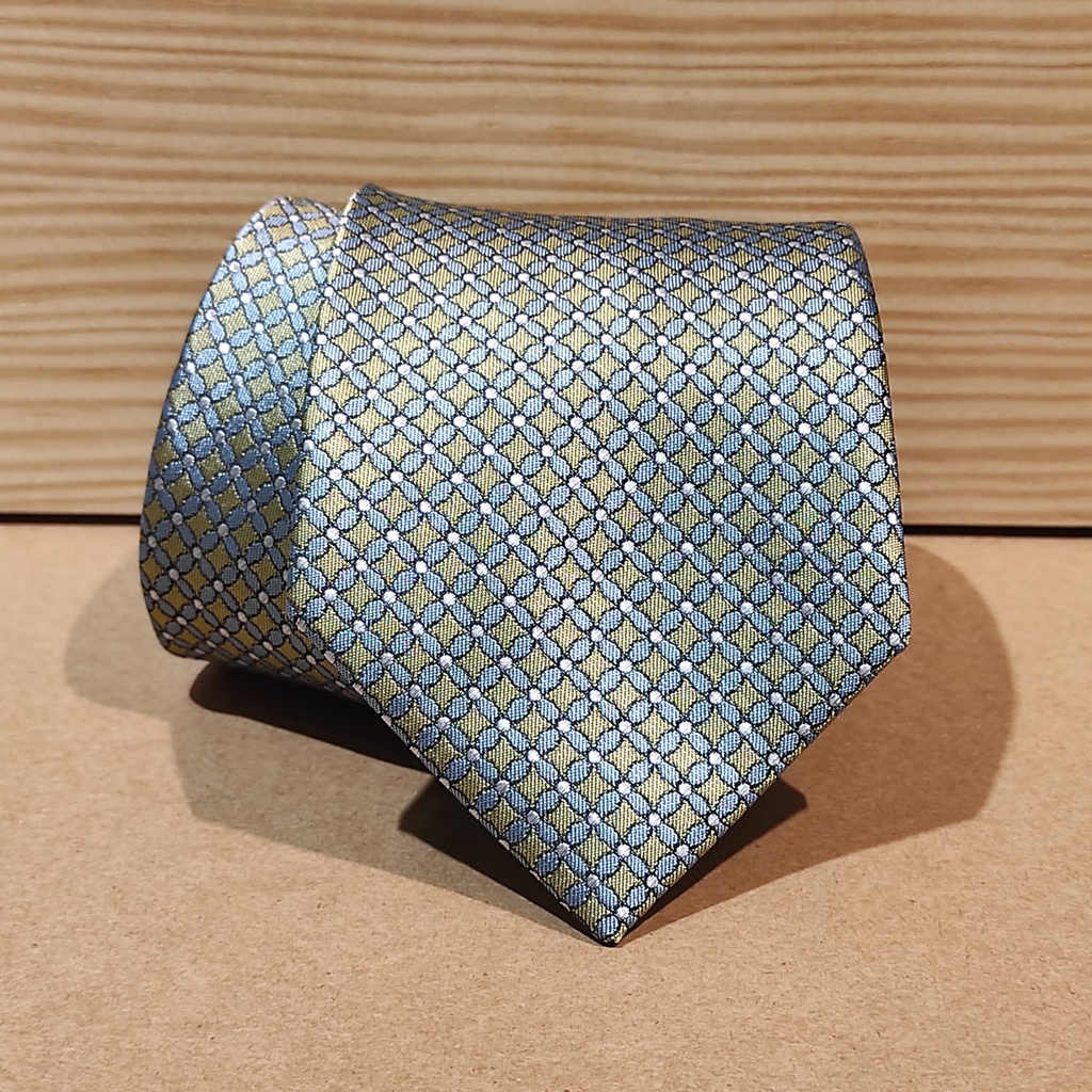 Corbata verde-azul aspas