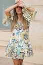 Vestido Flores Pechera Conchas - Peace&amp;Love