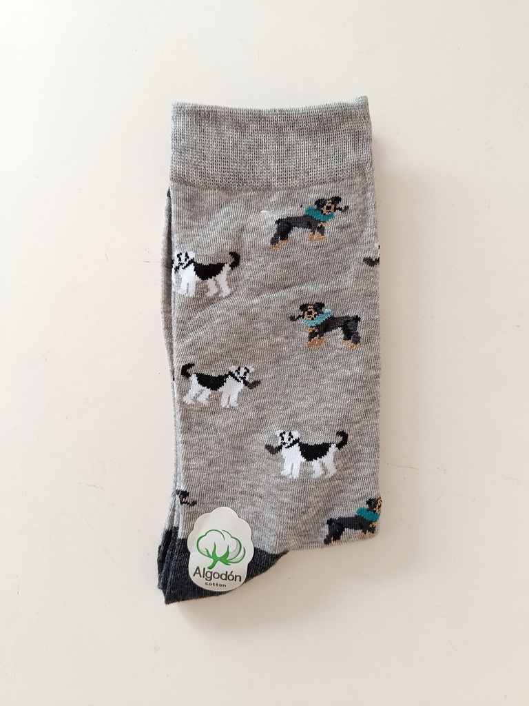 Calcetines Perros Gris Oscuro