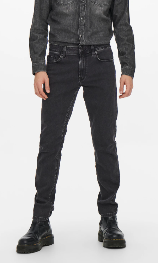 Pantalón Denim Regular Black Truetemp PK1889 - Only and sons