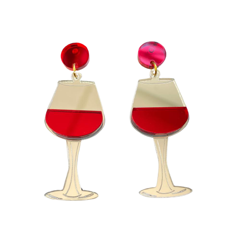 Pendientes Metacrilato Vino Tinto