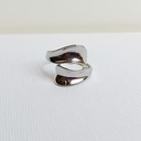 Anillo Doble Curva Plateado