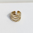 Anillo Cuádruple Relieves Dorado