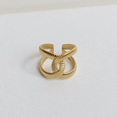 Anillo Cruce Ancho Dorado